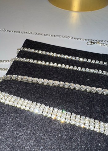 Parlak Taşlı Kadın Vücut Zinciri Kolye Bileklik - Görsel 5