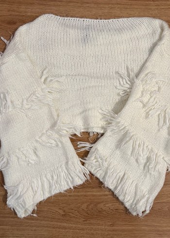 Bohem Örgü Kadın Kazak Tiftik Yun Boho Crop - Görsel 3