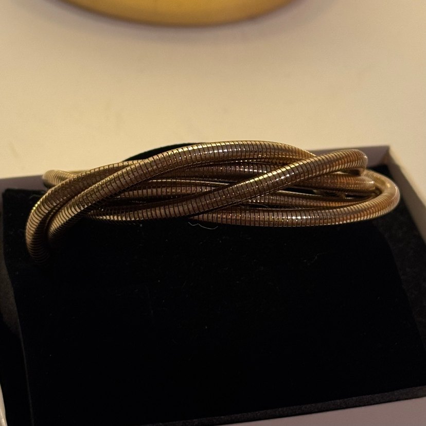 Altın Renkli Elastik Yılan Desenli Bilezik - Görsel 2