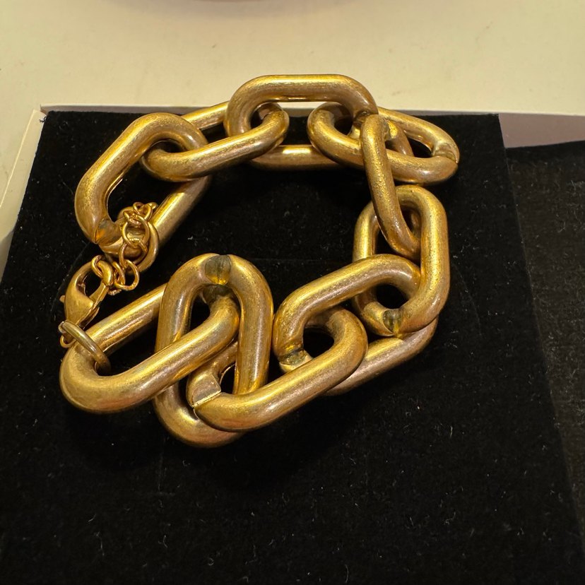 Zincir Detaylı Altın Renk Bileklik HM - Görsel 4