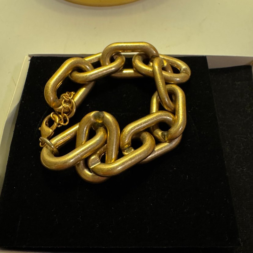 Zincir Detaylı Altın Renk Bileklik HM - Görsel 5