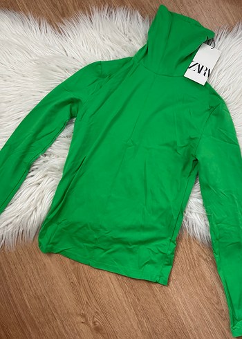 Uzun Kollu Yeşil Strec Vucudu Saran Bogazli Kazak - Görsel 2