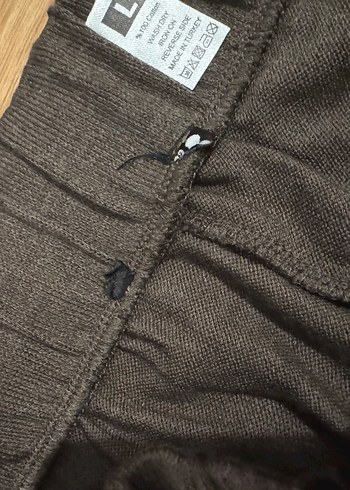 Zara Kahverengi Triko %100 Pamuk Eşofman Altı Jogger - Görsel 3