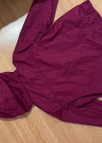 Lc Waikiki Bordo Kapüşonlu Kadın Ceket Yagmurluk - Görsel 5