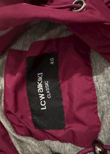 Lc Waikiki Bordo Kapüşonlu Kadın Ceket Yagmurluk - Görsel 3