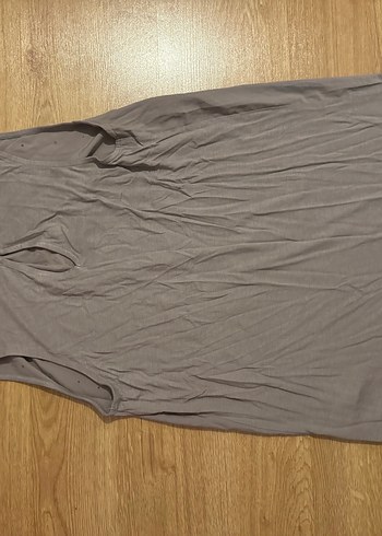 Bej Yüksek Yakalı Dökümlü Bluz - Görsel 5