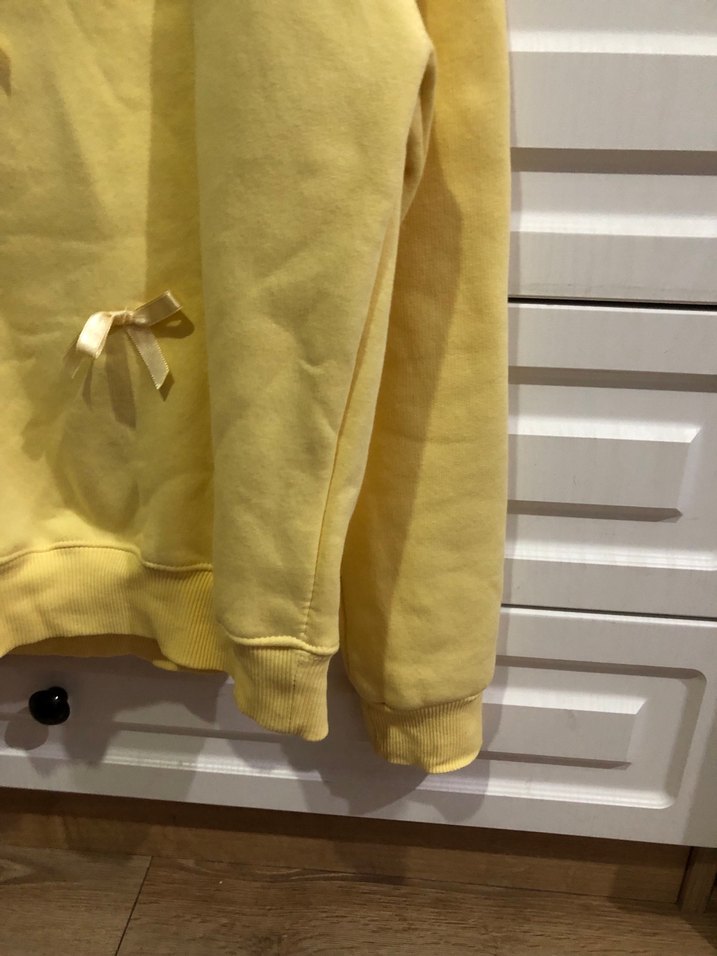 Sarı Kadın Sweatshirt, Uzun Kollu, Rahat Kesim - Görsel 3