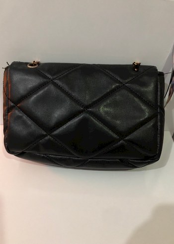 Zincir Detaylı Siyah Deri Kadın Çanta - Görsel 3