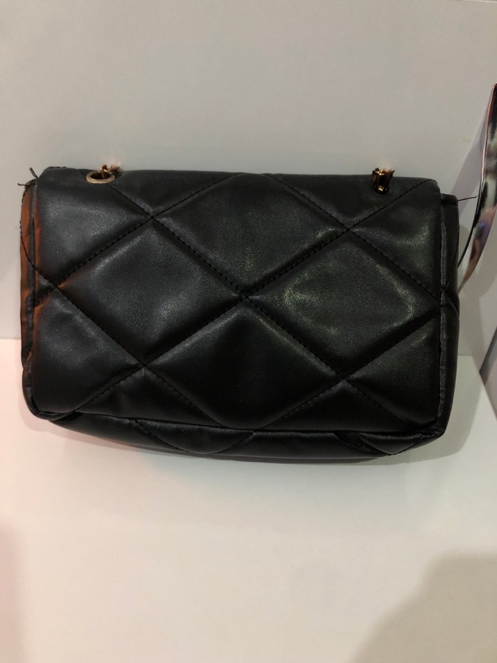 Zincir Detaylı Siyah Deri Kadın Çanta - Görsel 3