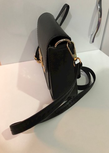 Klasik Siyah Deri Kadın Çanta - Görsel 3