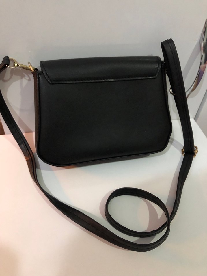 Klasik Siyah Deri Kadın Çanta - Görsel 2