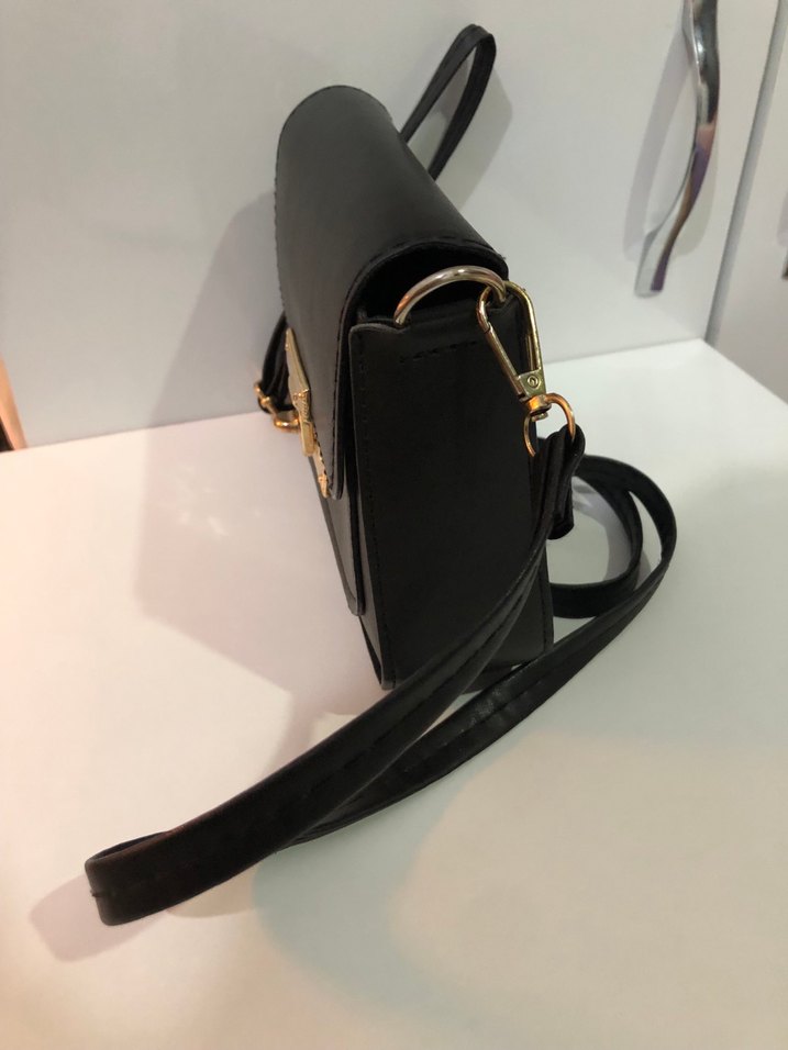 Klasik Siyah Deri Kadın Çanta - Görsel 3