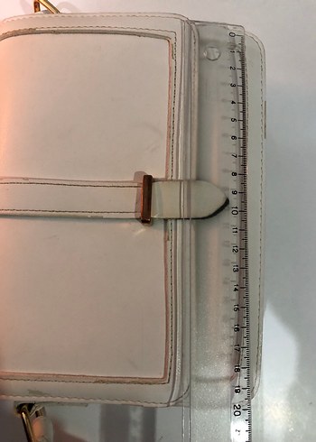 Beyaz Deri Kadın Omuz Çantası - Görsel 7