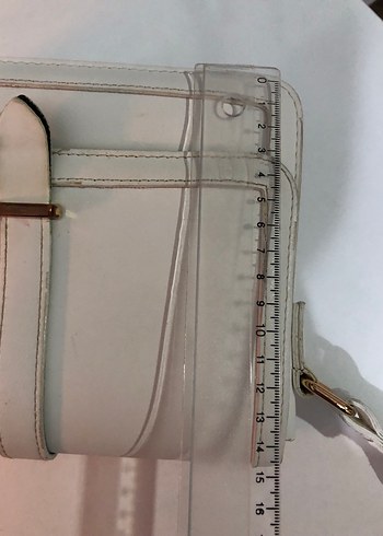 Beyaz Deri Kadın Omuz Çantası - Görsel 8