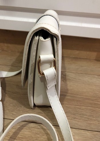 Beyaz Deri Kadın Omuz Çantası - Görsel 3