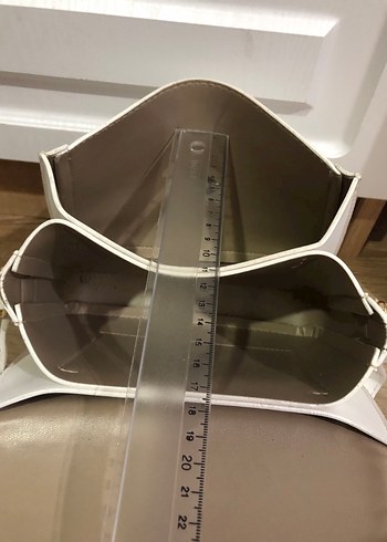 Beyaz Deri Kadın Omuz Çantası - Görsel 6