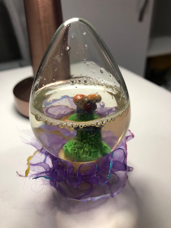 Mor Detaylı Renkli Figürlü Süs  Küre - Görsel 2