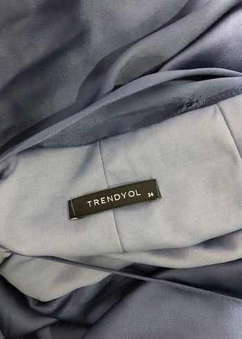 Lacivert Drapeli Uzun Askılı Abiye Elbise - Görsel 6