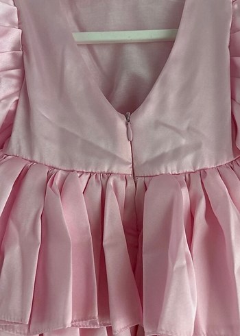 Pembe Kat Kat Fırfırlı Kız Çocuk Elbise 2 yaş - Görsel 6