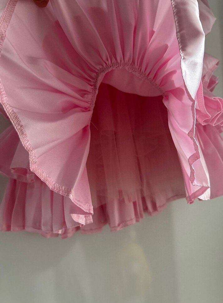 Pembe Kat Kat Fırfırlı Kız Çocuk Elbise 2 yaş - Görsel 5