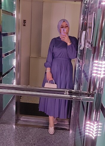 Lila elbise  - Görsel 5