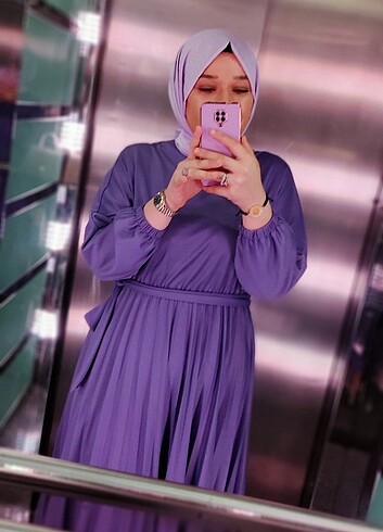 Lila elbise  - Görsel 6