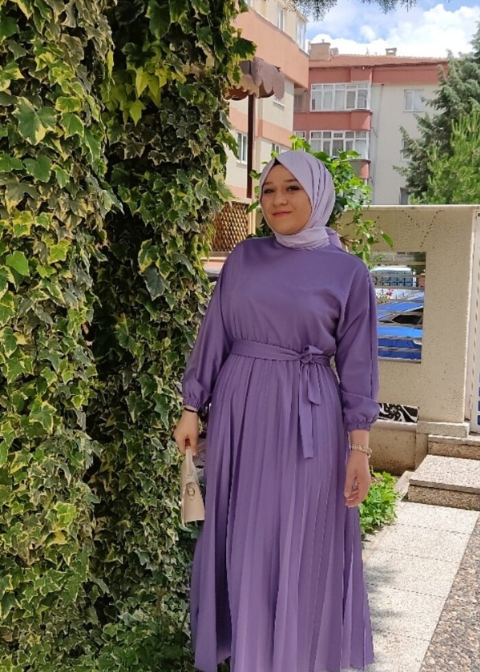 Lila elbise  - Görsel 3