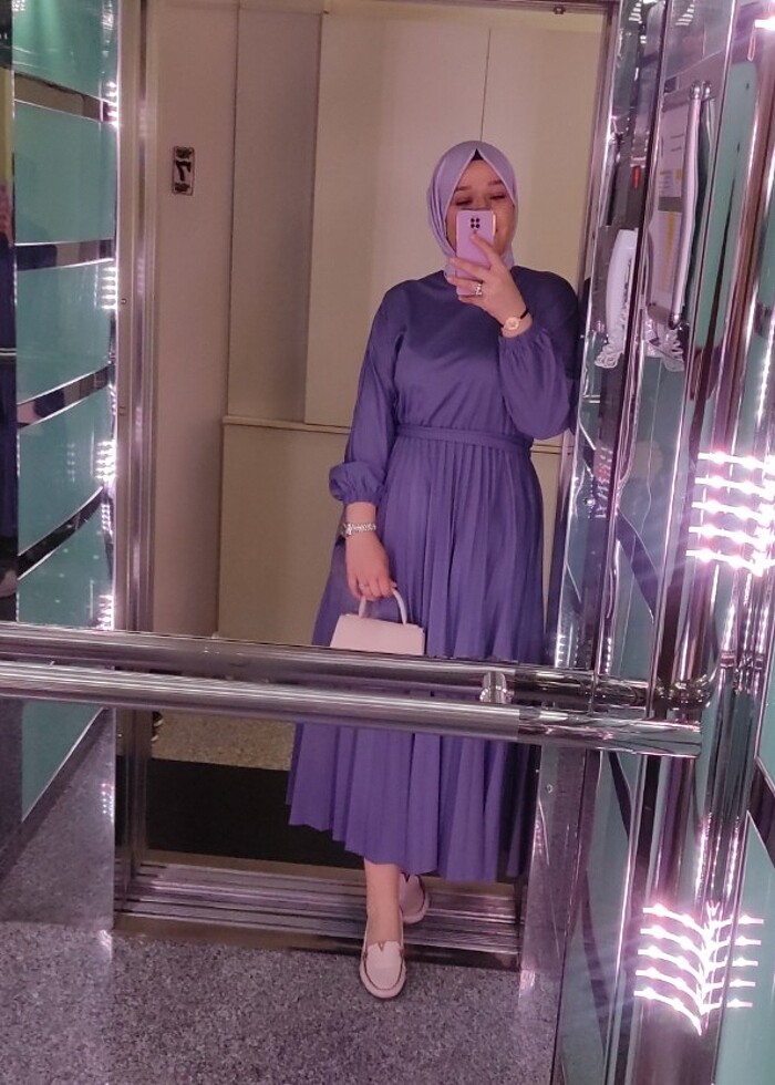 Lila elbise  - Görsel 5