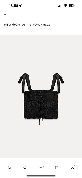 Zara siyah üst bluz