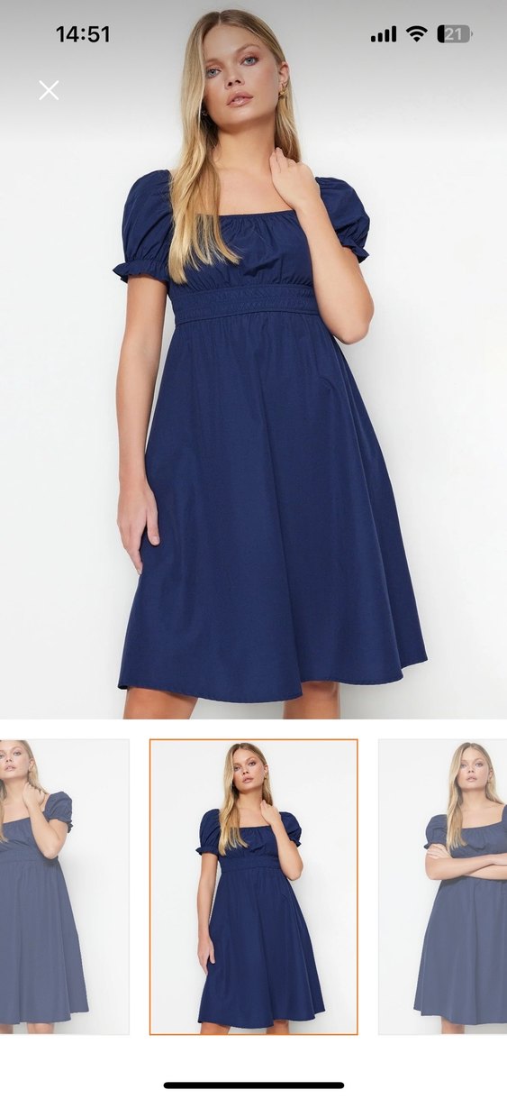 Lacivert Midi Kadın Elbise - Görsel 2