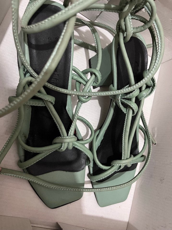 Yeşil Blok Topuklu Kadın Sandalet - Görsel 2