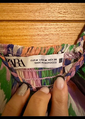 Zara Çok Renkli Mini Askılı Bohem Elbise