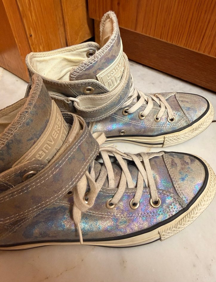 Metalik Deri Converse - Görsel 3