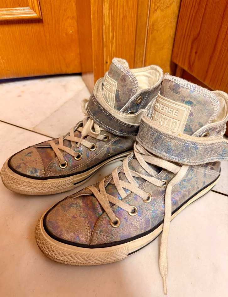 Metalik Deri Converse - Görsel 4