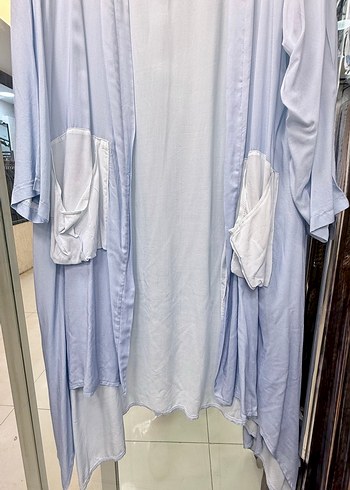 Büyük Beden Bohem Tarz Mavi Degrade Kap - Görsel 3