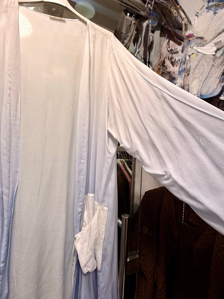 Büyük Beden Bohem Tarz Mavi Degrade Kap - Görsel 4