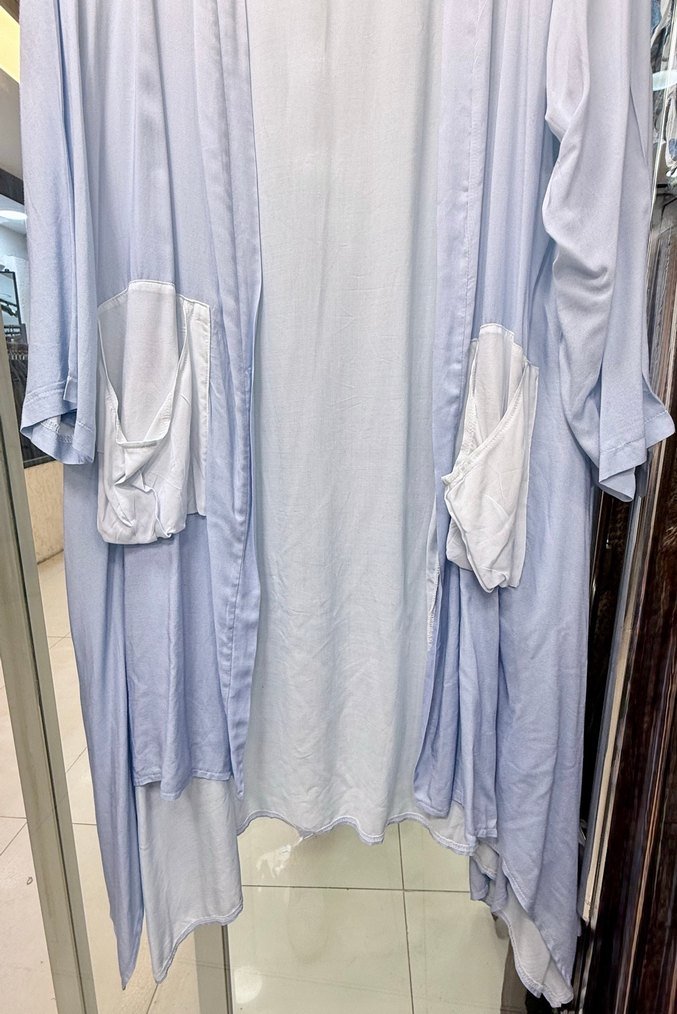 Büyük Beden Bohem Tarz Mavi Degrade Kap - Görsel 3