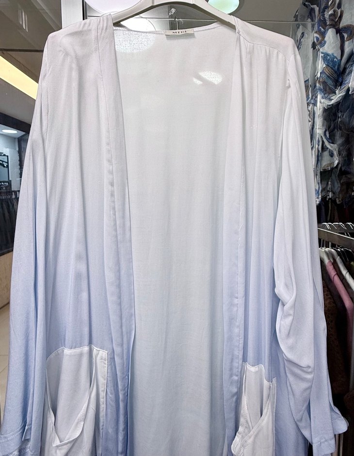 Büyük Beden Bohem Tarz Mavi Degrade Kap - Görsel 2