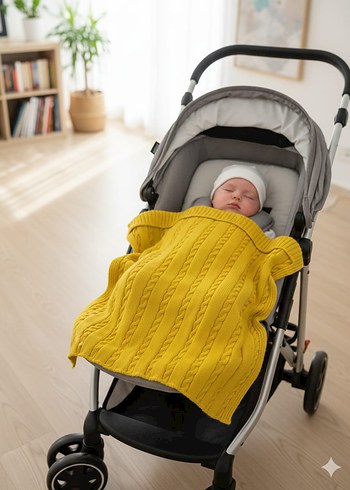 triko örgü Bebek Battaniyesi - Görsel 3