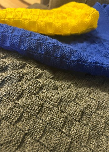 Parlak Mavi Örgü Çocuk Battaniyesi - Görsel 5