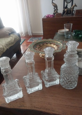 Şeffaf Kristal Dekoratif Şişeler Seti