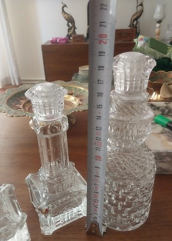  Beden Şeffaf Kristal Dekoratif Şişeler Seti