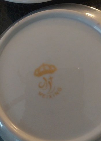 Altılı Altın Desenli Koyu Renk çay Tabak Seti - Görsel 4