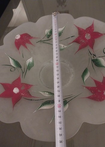 Çiçek Desenli El Yapımı Tabak - Görsel 2