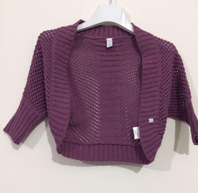 Mor Triko Kız Bolero - Görsel 2