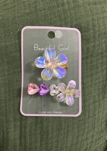 Renkli Boncuklu Çiçekli Kadın Toka Seti - Görsel 2