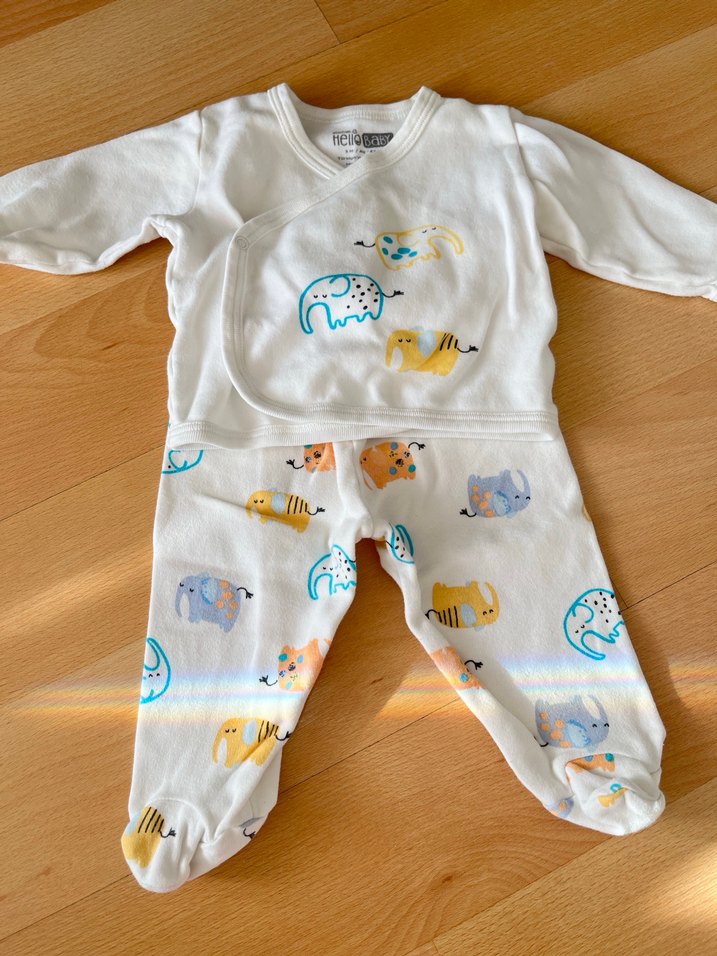 Beyaz Renkli Baskılı Bebek zıbın takımı - Görsel 3