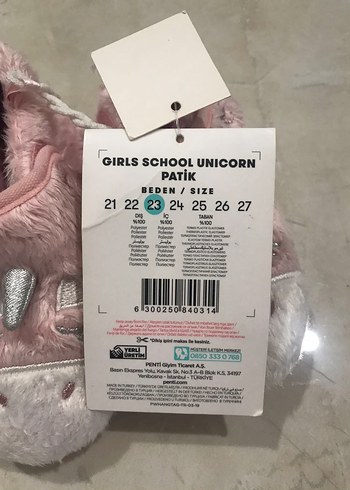 24 Beden pembe Renk Penti kız bebek ev kreş ayakkabısı 24 numara
