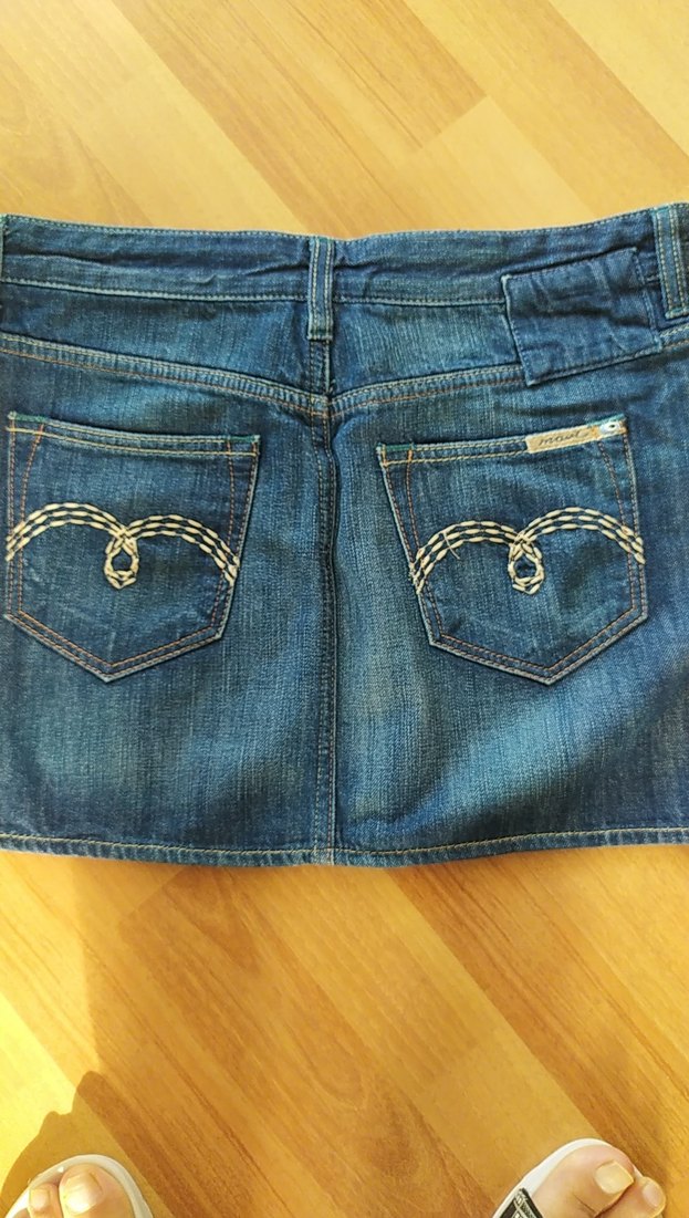 Kadın Mavi Kot Mini Etek - Görsel 2