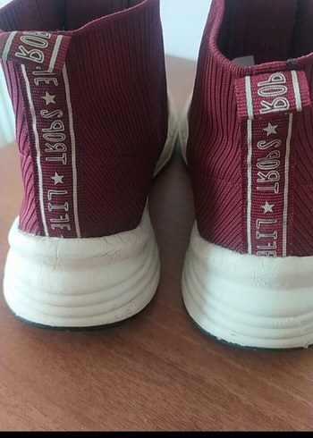 Bordo Topuklu Kadın Spor Ayakkabı - Görsel 3